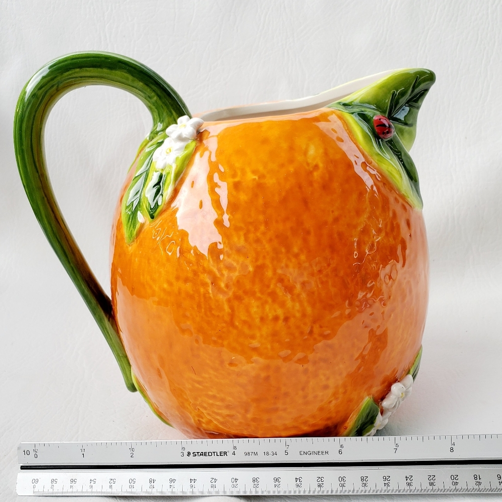 Martha Stewart Collection Orange Pitcher - Picture 8 of 8